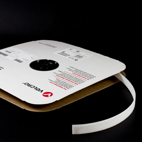 VELCRO® Brand Polyester Tape Loop #9000 Standard Backing 1" White, 25 Yard Roll