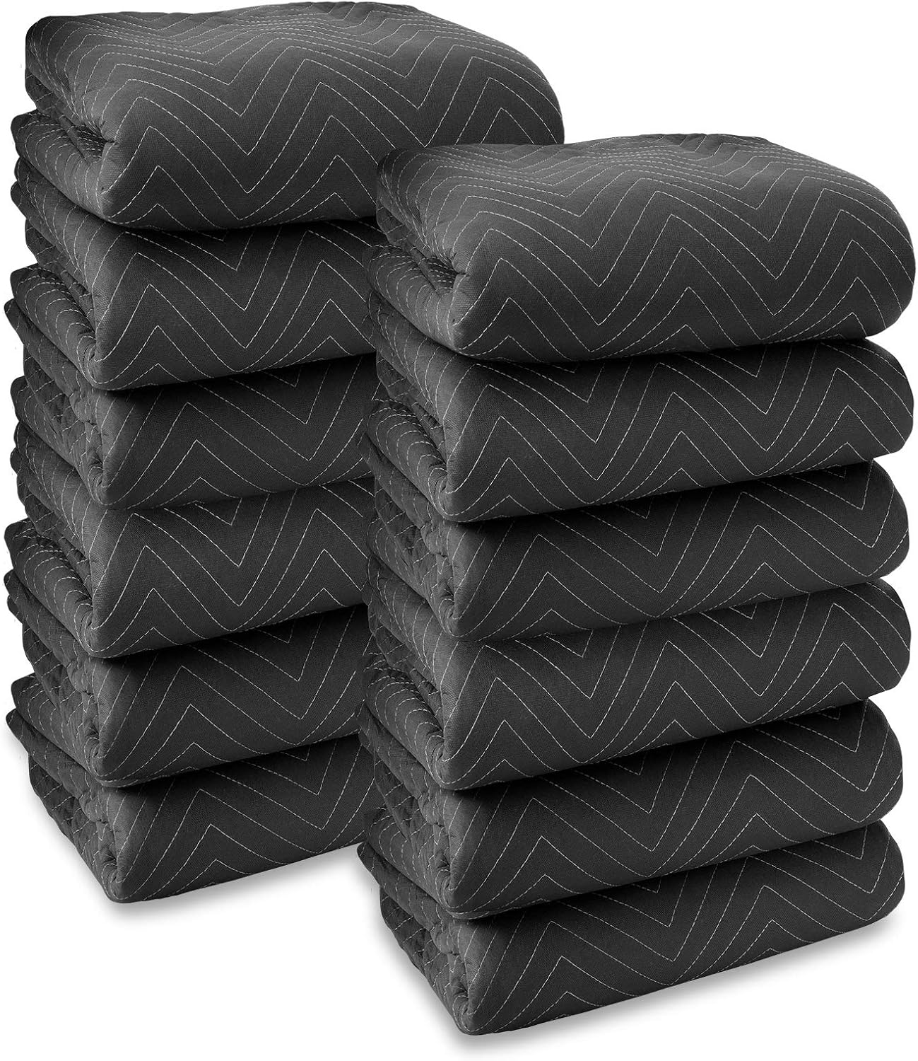 Sure-Max Heavy Duty Moving and Packing Blankets, 80 x 72 Inch, Black, 12-Pack