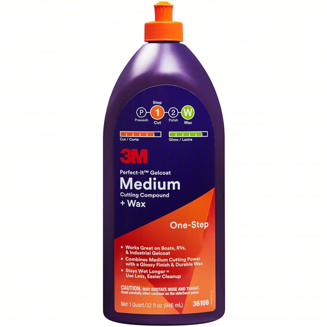 3M™ Perfect-It™ Gelcoat Medium Cutting Compound + Wax, 36106, 1 quart