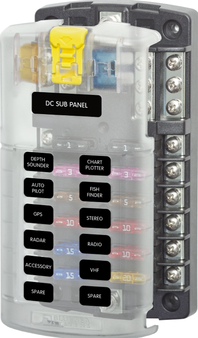 Blue Sea 5026 ST Blade Fuse Block with 12 Circuits