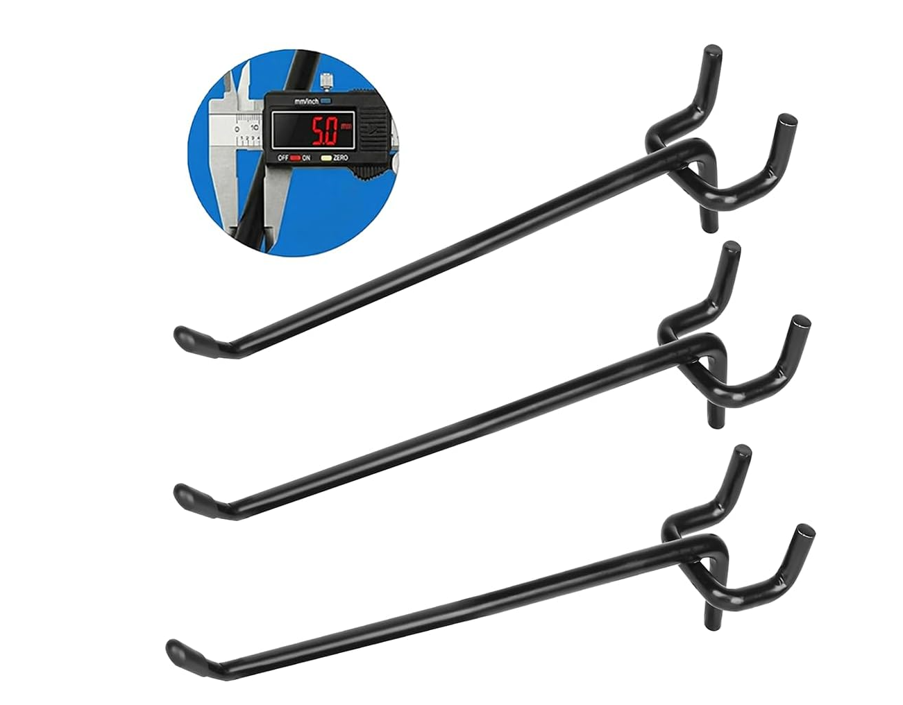 Hogurity 80-Pack 8-Inch Heavy Duty Pegboard Hooks, Black