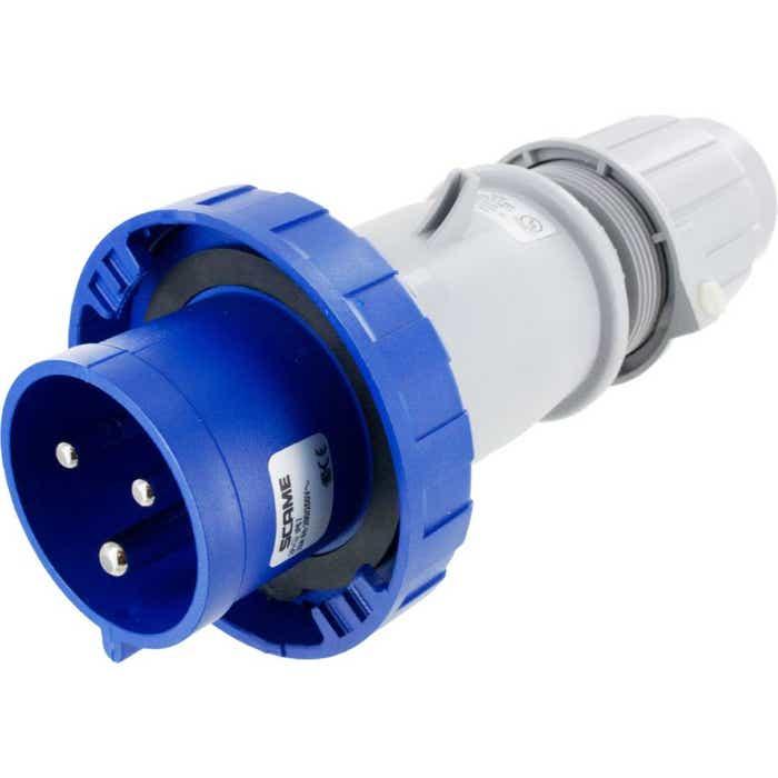 SCAME Pin & Sleeve Male Plug 30A/32A 250VAC 2P 3W IP67 Watertight