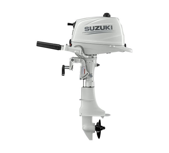 Suzuki DF6AS White manual tiller 15-inch engine, dealer photo