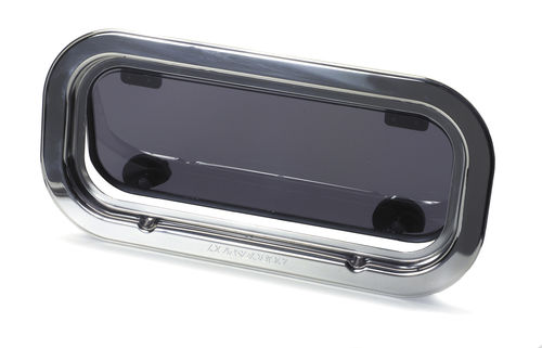 Rutgerson Rectangular Opening Portlight 402 × 195mm, Stainless/Black