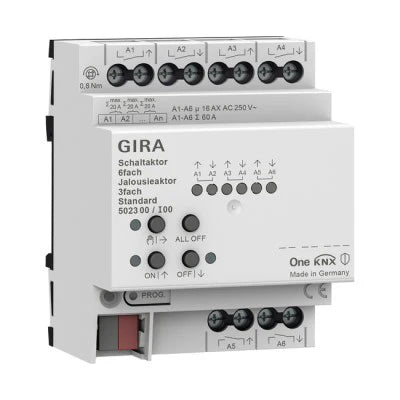 KNX switching actuator 6-gang, 16 A / blind actuator 3-gang, 16 A Standard