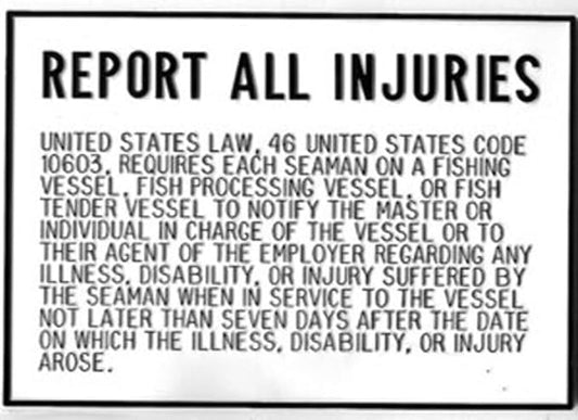 Report All Injuries Plaque