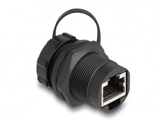 RJ45 Cat.6A Coupler with sealing cap IP67