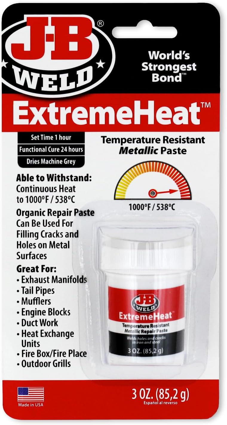 J-B Weld 37901 Extreme Heat High Temperature Resistant Metallic Paste - 3 oz
