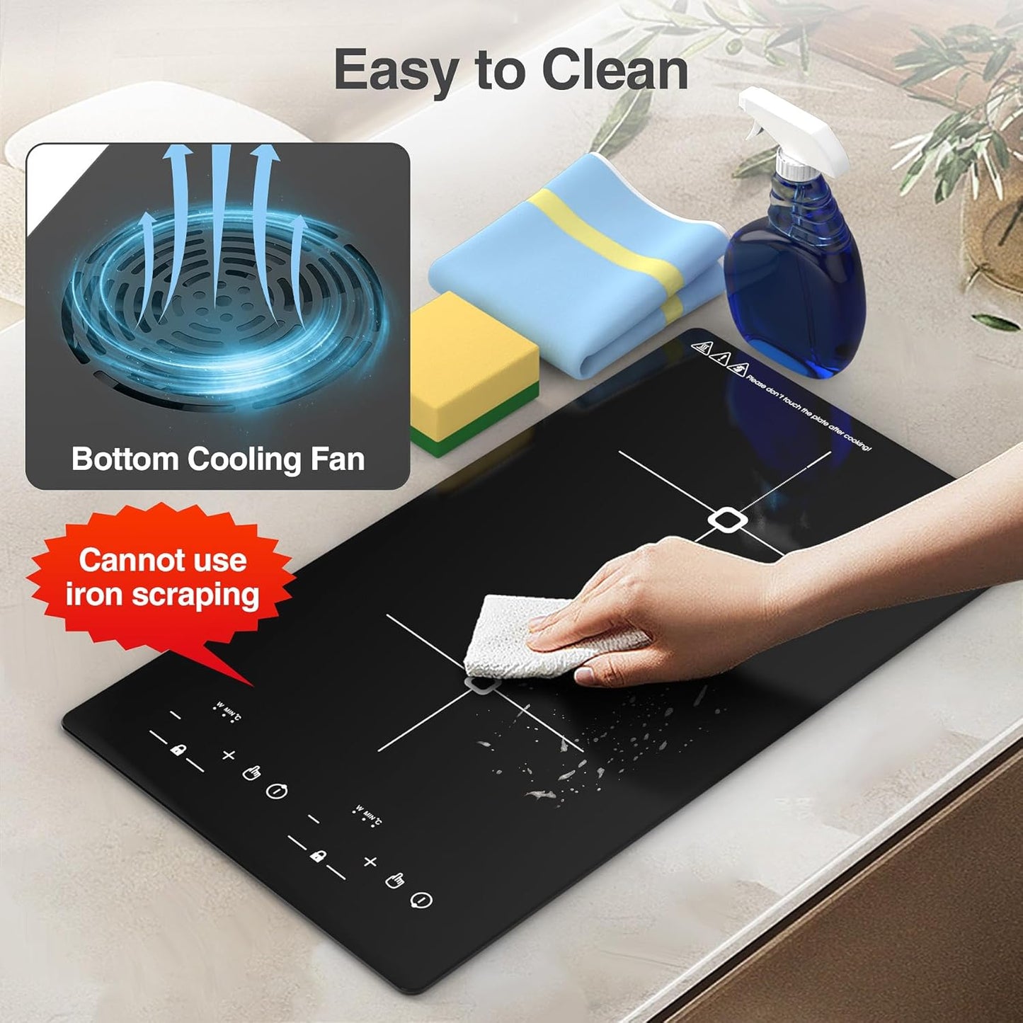Double Portable Induction Cooktop, 2300W 110V