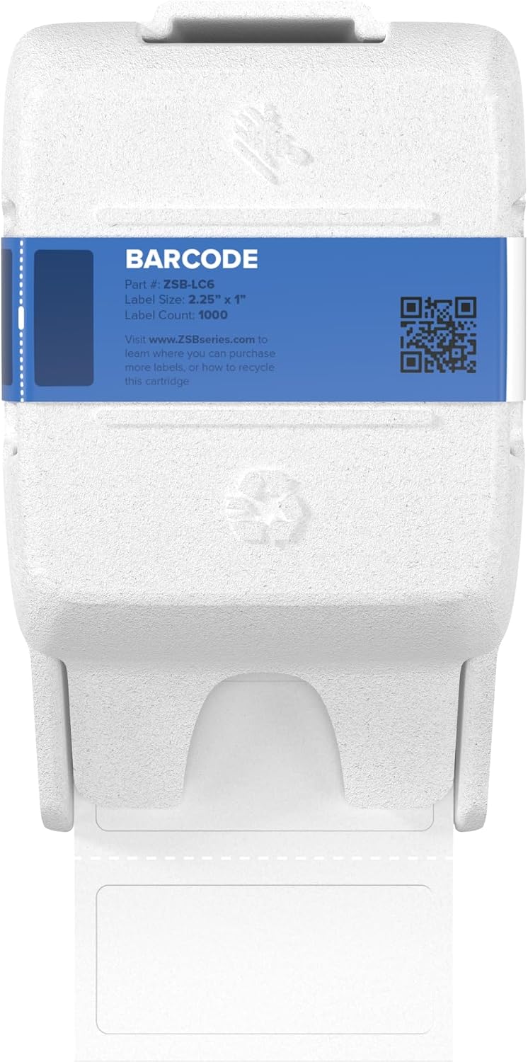Zebra ZSB Printer Labels, 2.25 x 1 Inch