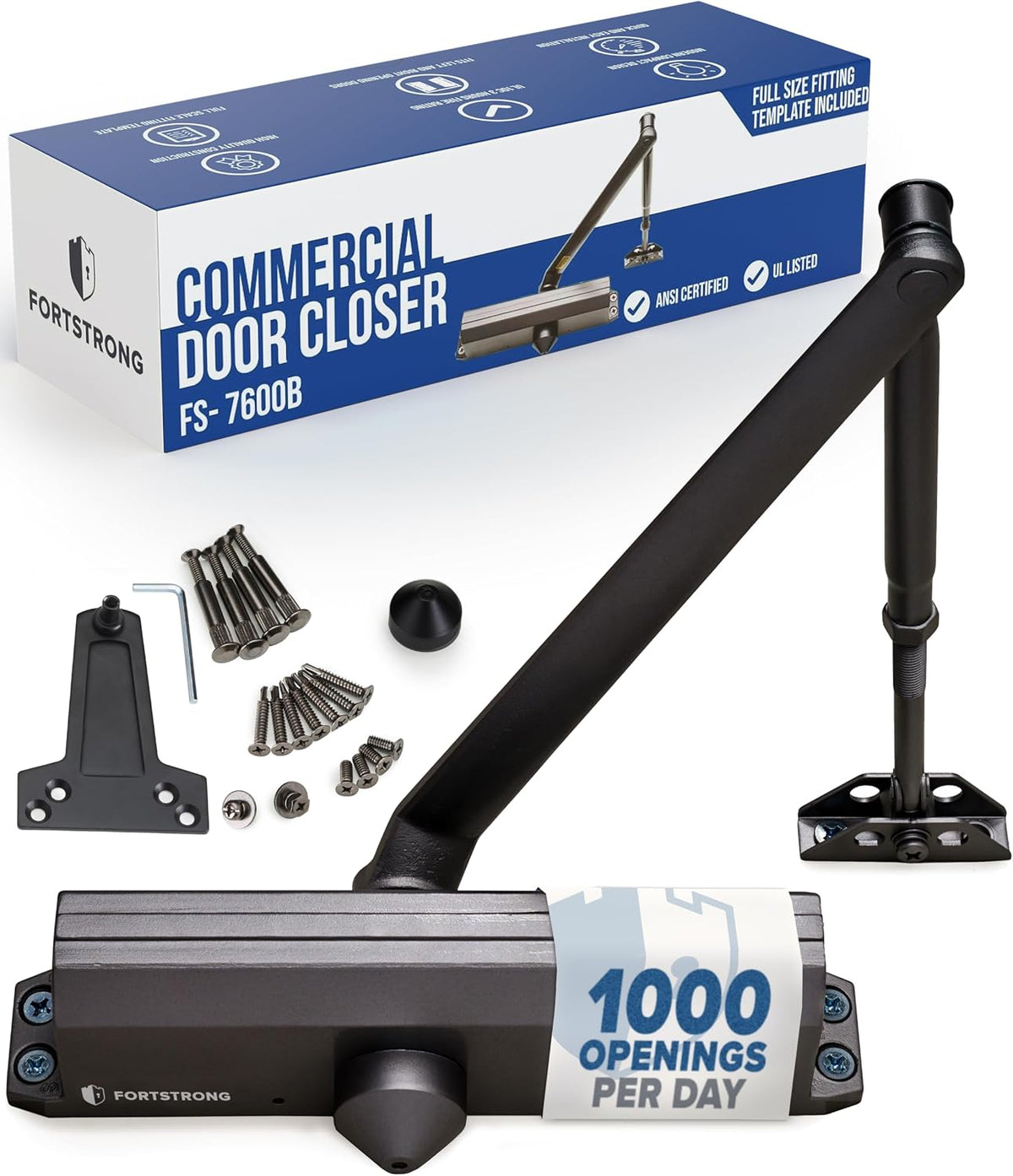FORTSTRONG Commercial Door Closer, FS-7600B, Grade 1