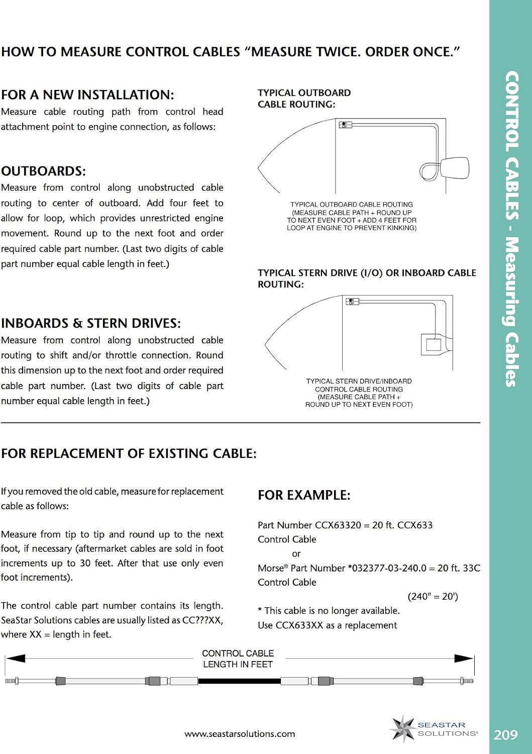 Dometic SeaStar Xtreme Control Cable
