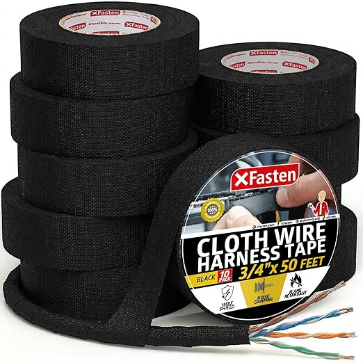 3/4-Inch x 50 Feet, High Temp, Self-Adhesive Felt Cloth Electrical Tape