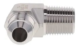 JIC/AN Male to Male NPT Pipe 90 Elbow - Stainless Steel