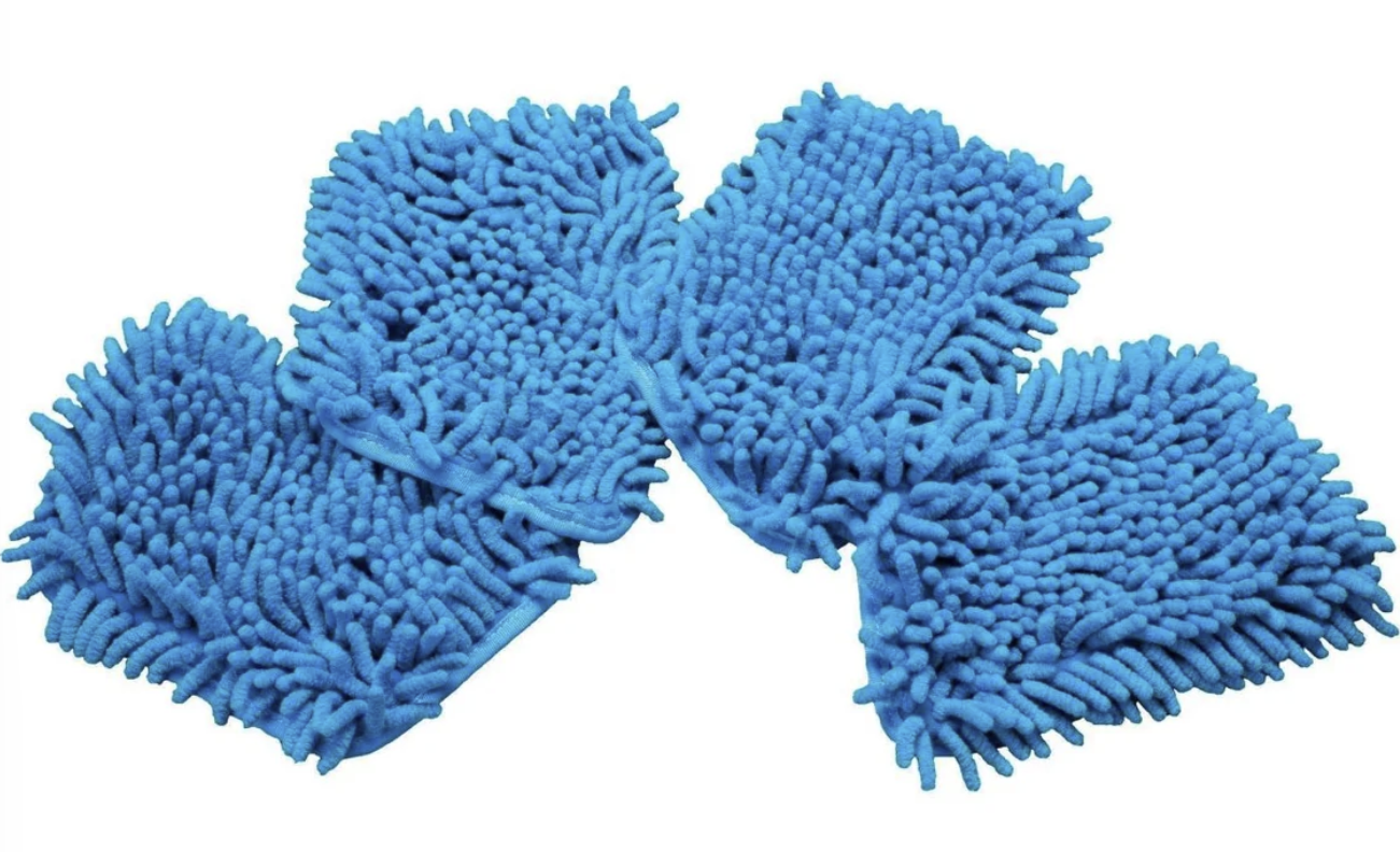 Mini Mop Bug Scrubber 5" Microfiber Pads 4-Pack (Blue)
