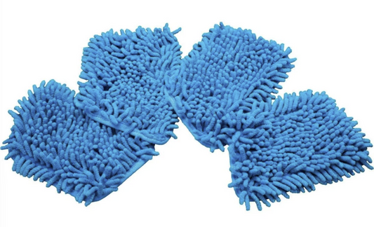 Mini Mop Bug Scrubber 5" Microfiber Pads 4-Pack (Blue)