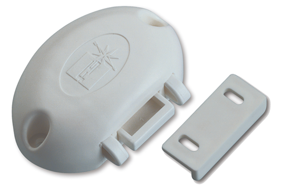 White Plastic Latch for Cupboard Doors