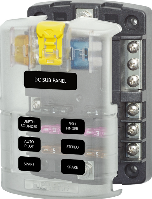 Blue Sea 5025 ST Blade Fuse Block with 6 Circuits