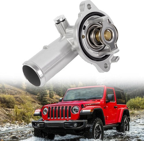 FETUSI Aluminum Thermostat Housing Assembly, Jeep Wrangler JK 2012–2018 3.6L, 180°F