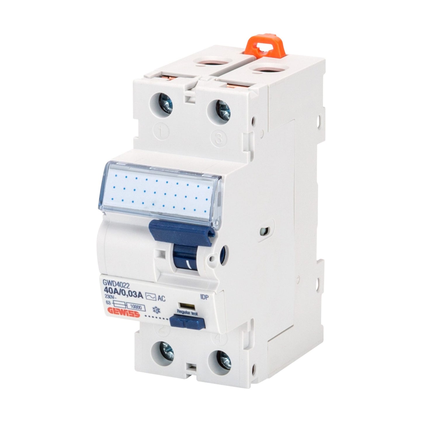 RESIDUAL CURRENT CIRCUIT BREAKER - IDP - 2P 63A TYPE AC INSTANTANEOUS Idn=0,03A - 2 MODULES