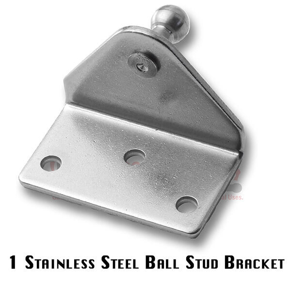 EM Ball Stud Joint 10mm (3/8") 3 Hole Mount L Bracket S316 Stainless