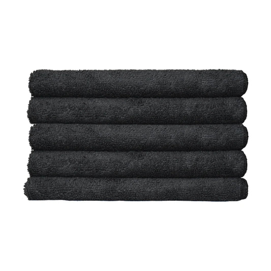 Black Microfiber Towels – 16x16 – 5 Pack