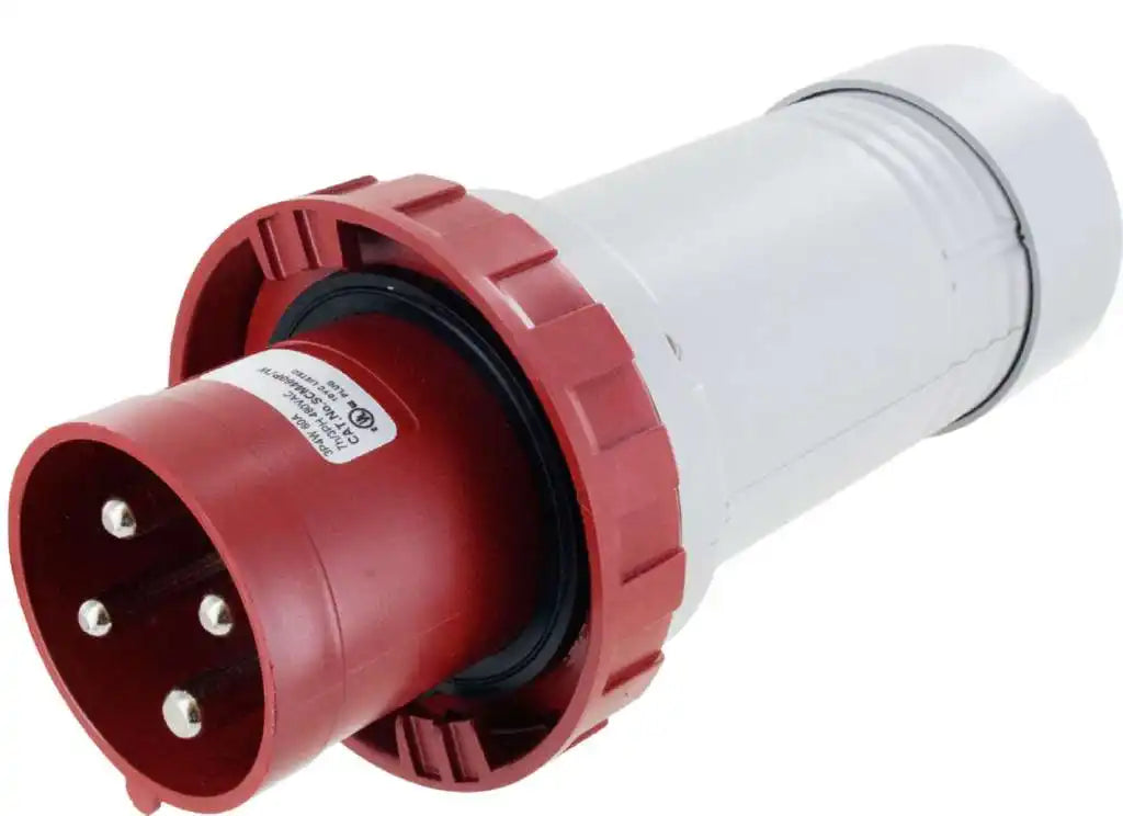 [S-O] PIN & SLEEVE MALE PLUG DUAL RATED 60AMP/63 AMP 3Ø380-415VAC 3P 4W IP67 WATERTIGHT