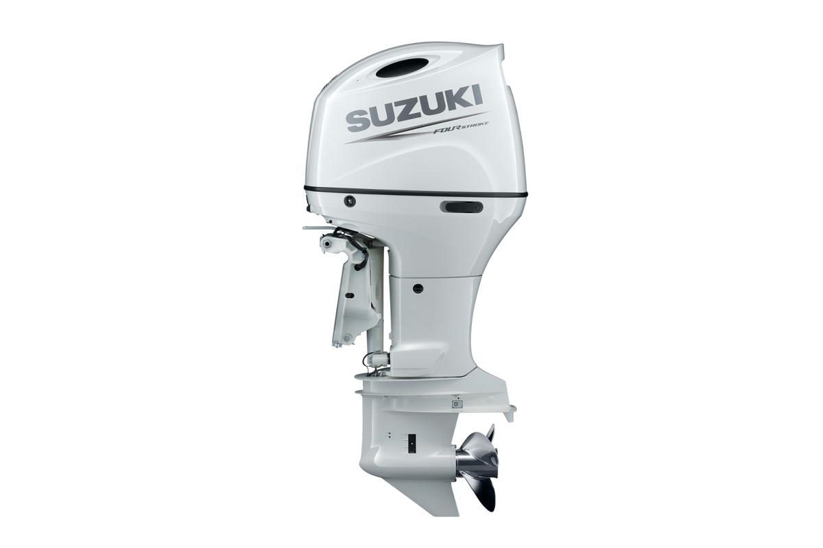 Suzuki DF150ATX white outboard, official Suzuki Canada