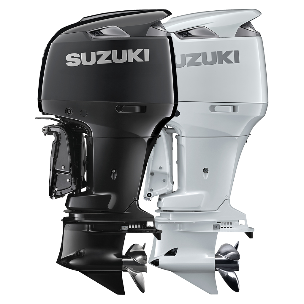 Suzuki DF250AP 250HP V6 engine black and white
