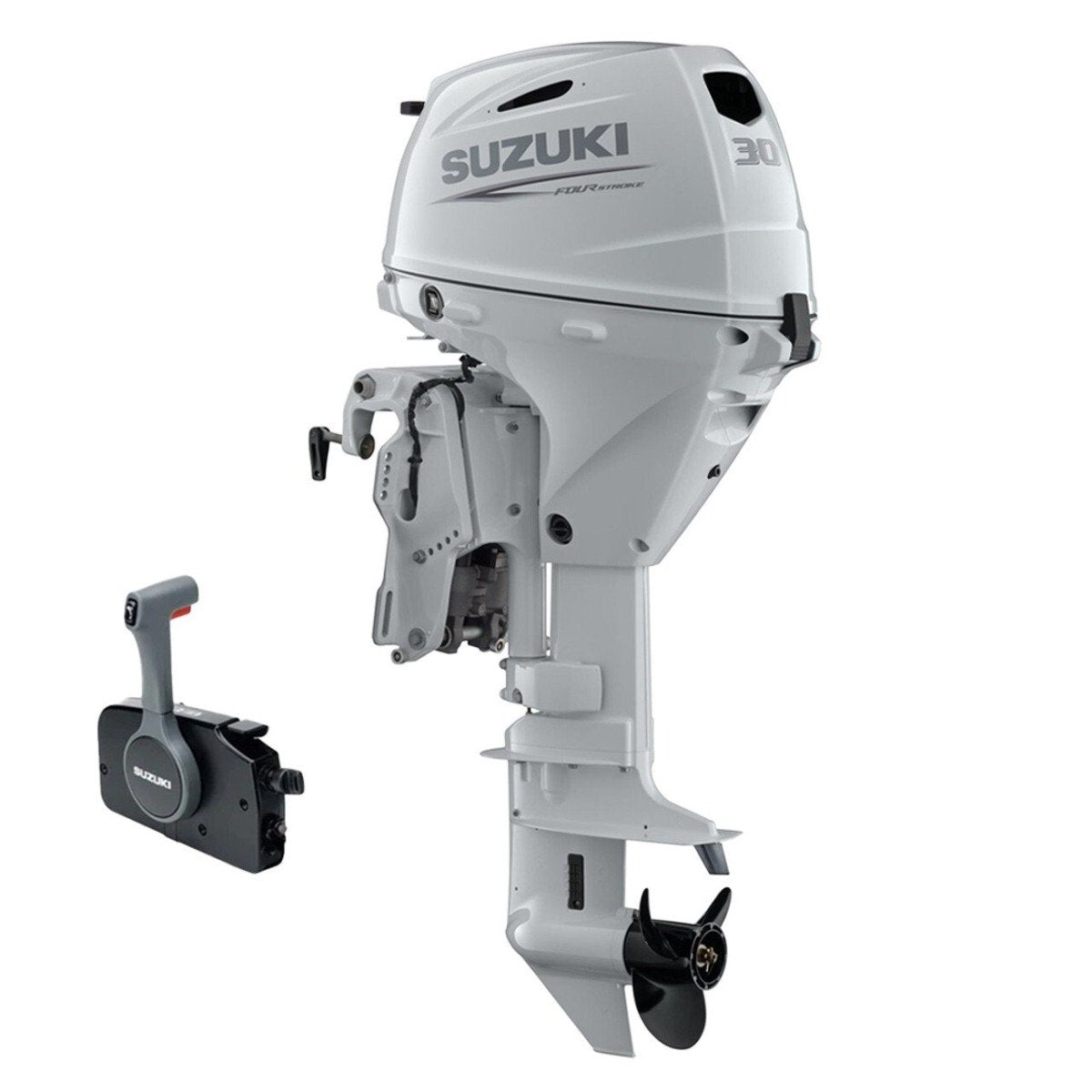 Suzuki DF30ATL White 20-inch shaft remote control configuration