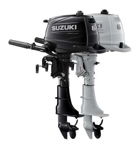 Suzuki DF6A 6HP engines shown in black and white